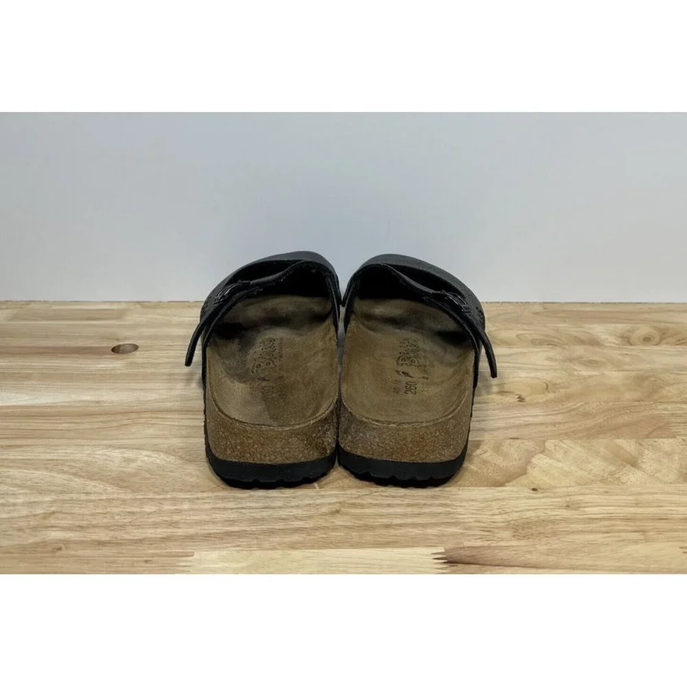 Birkenstock Birkis Maria Mary Jane Mule Clogs Slides Black Leather Womens Sz 9 N_4
